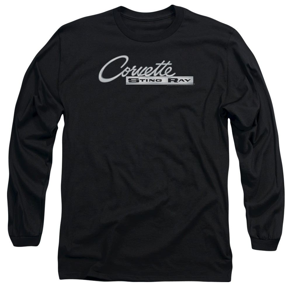 Chevrolet Chrome Stingray Logo Mens Long Sleeve Shirt Black