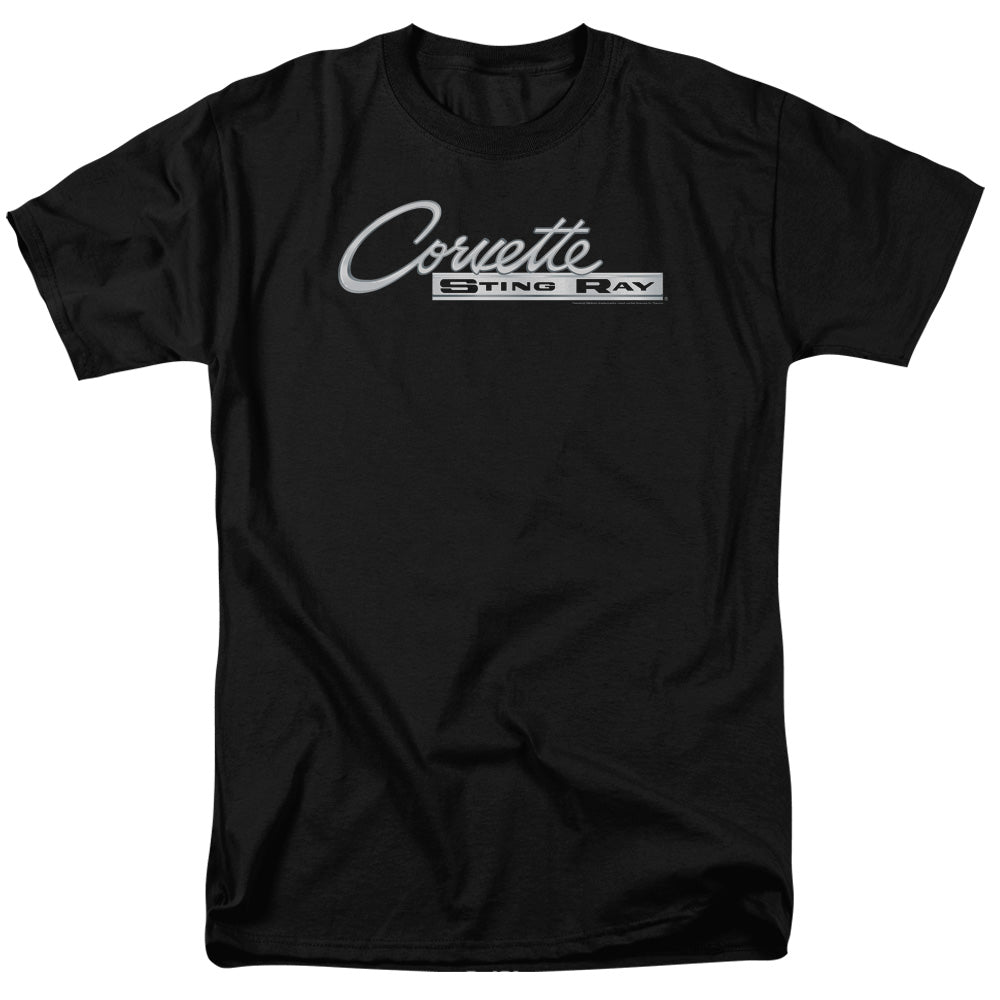 Chevrolet Chrome Stingray Logo Mens T Shirt Black