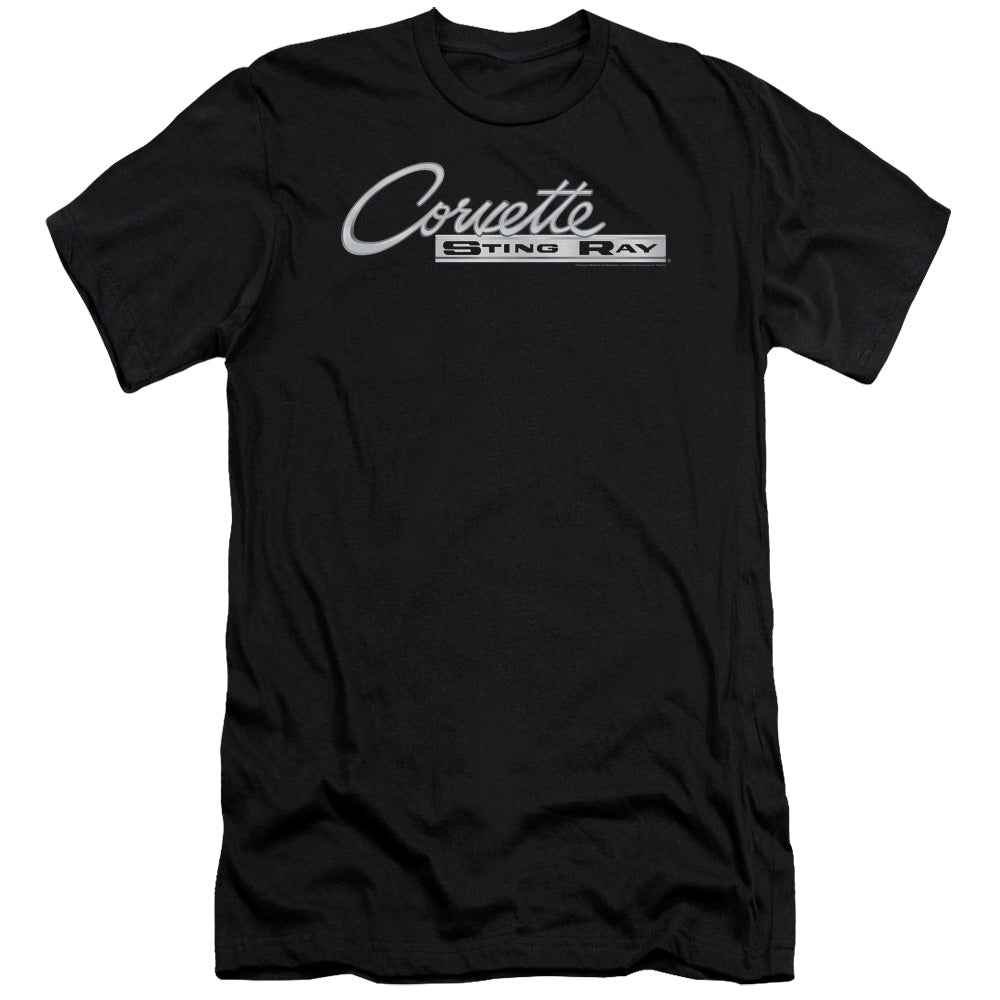 Chevrolet Chrome Stingray Logo Premium Bella Canvas Slim Fit Mens T Shirt Black