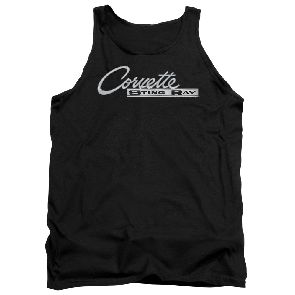 Chevrolet Chrome Stingray Logo Mens Tank Top Shirt Black