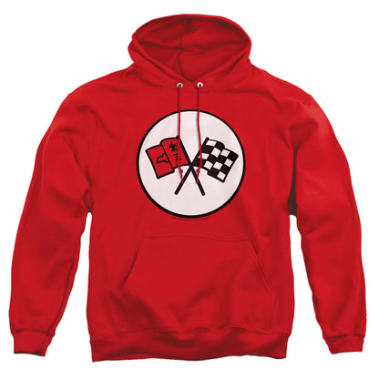Chevrolet 2Nd Gen Vette Logo Mens Hoodie Red Officially Licensed