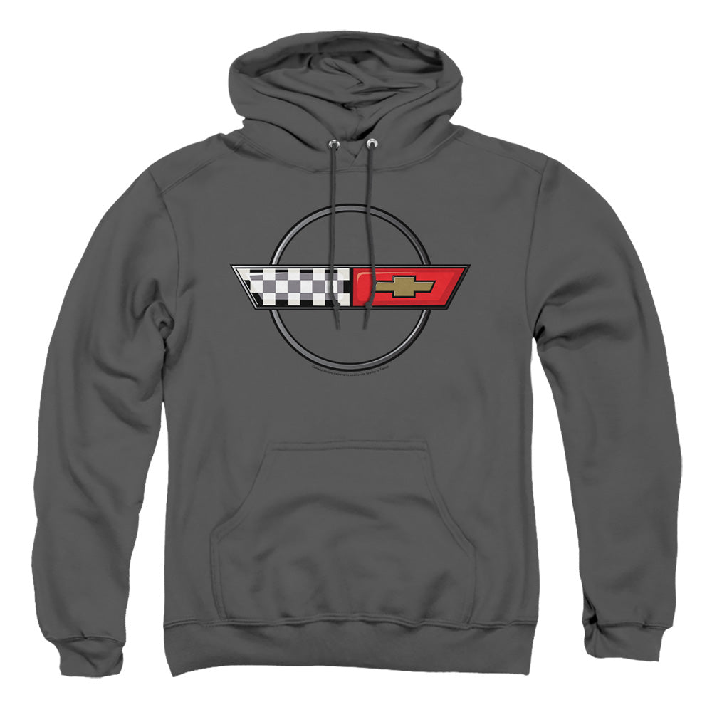 Chevrolet 4Th Gen Vette Logo Mens Hoodie Charcoal Officially Licensed