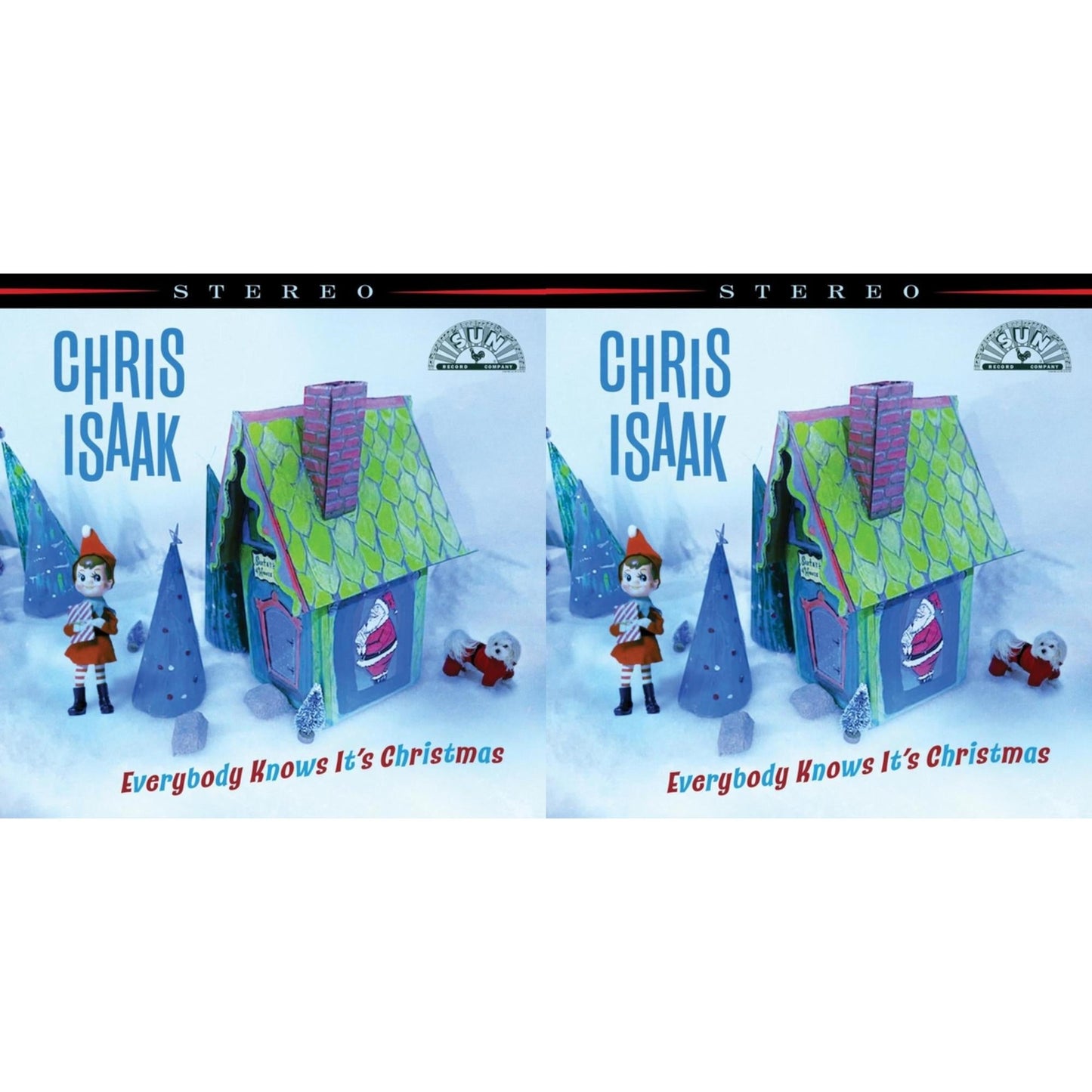 Chris Isaak - Everybody Knows It's Christmas (Candy Floss Colored LP Vinyl) & Everybody Knows It's Christmas (Deluxe) (Spring Green/Bone White Swirl LP Vinyl)