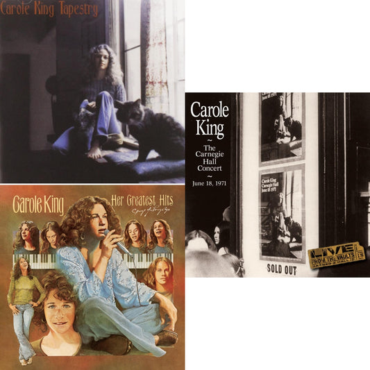 Carole King - Tapestry & Her Greatest Hits: Songs Of Long Ago & Carnegie Hall Concert June 18 1971 - CD Bundle