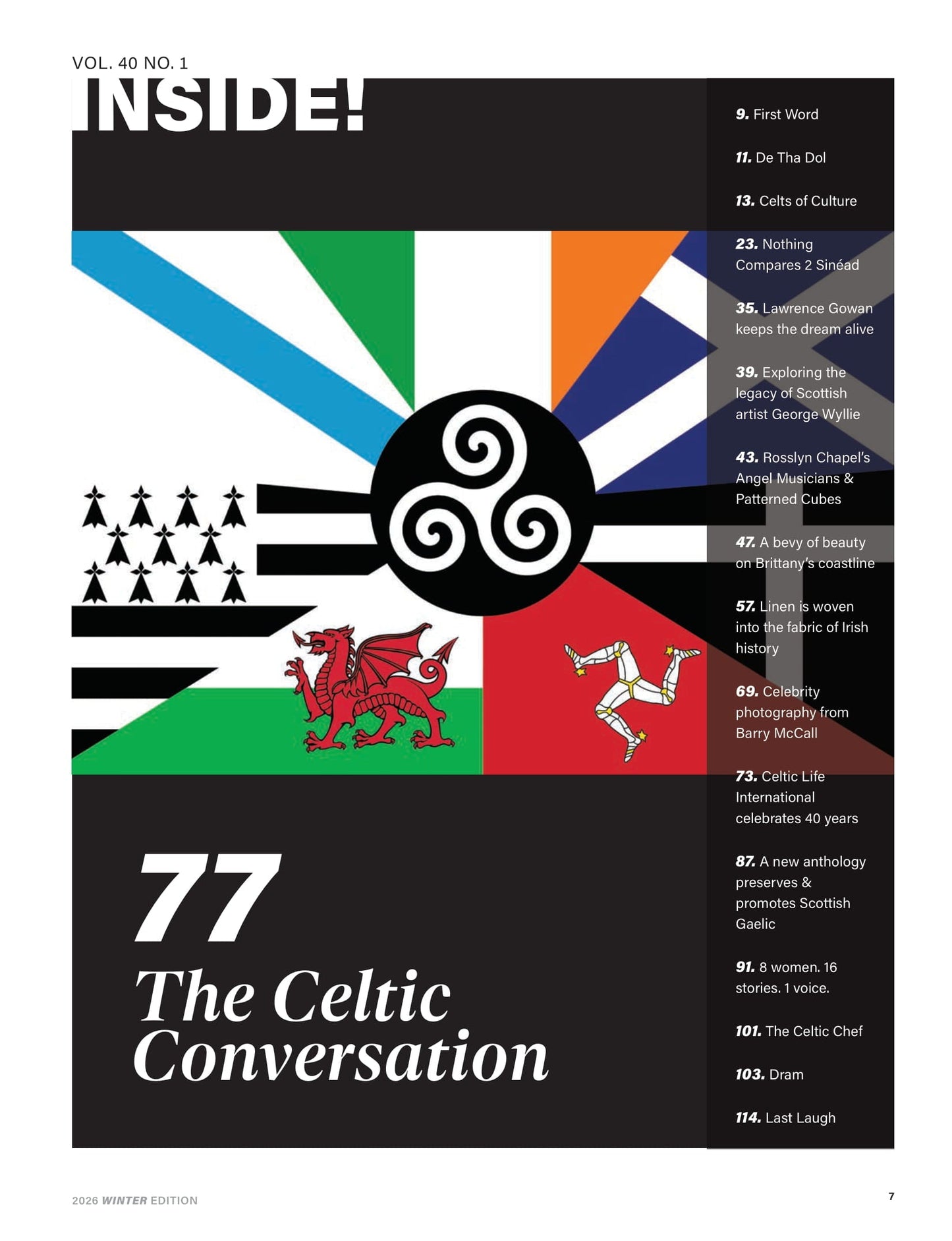 Celtic Life International - Winter 2026: The Celtic Conversation, Celtic Life Celebrates 40 Years, Remembering Sinéad, Scotland’s Rosslyn Chapel, Bretagne’s Coastline, Photographer Barry McCall & More