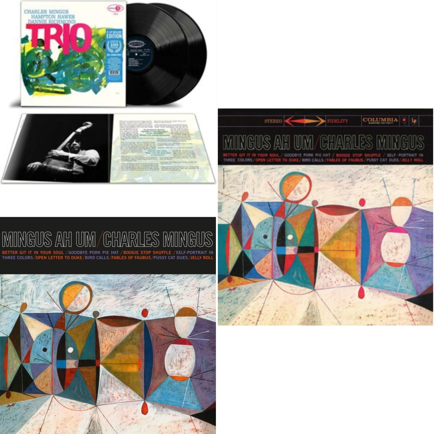 Charles Mingus - Mingus Three (Feat. Hampton Hawes & Danny Richmond) (2LP) & Mingus Ah Um (180G) & Mingus Ah Um (Blue LP Vinyl)