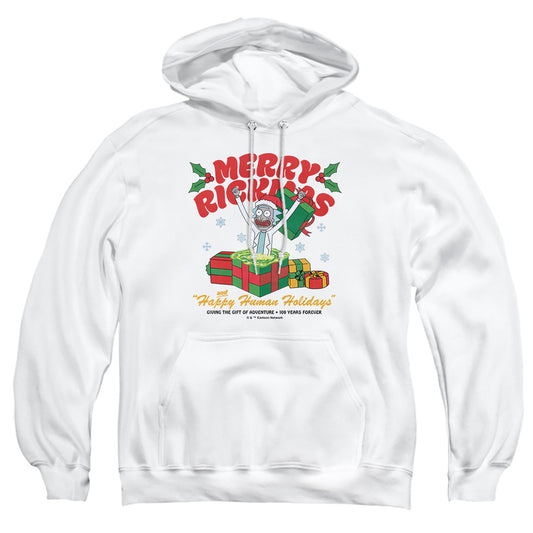 Rick And Morty Christmas Merry Rickmas Presents Mens Hoodie White Officially Licensed