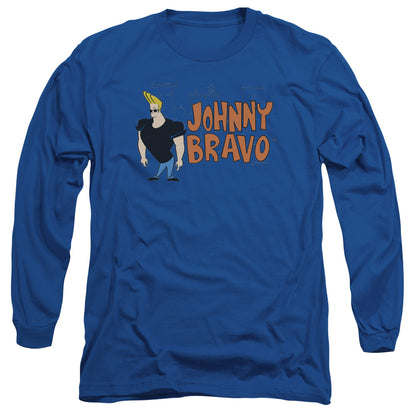 Johnny Bravo Johnny Logo Mens Long Sleeve Shirt Royal Blue Officially Licensed