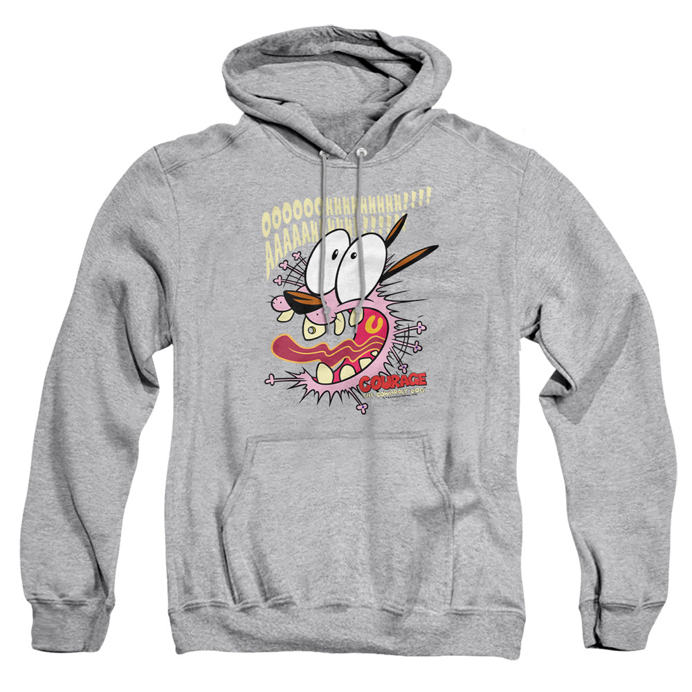 Courage The Cowardly Dog Scaredy Dog Mens Hoodie Athletic Heather Officially Licensed