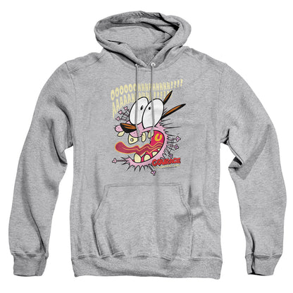 Courage The Cowardly Dog Scaredy Dog Mens Hoodie Athletic Heather Officially Licensed