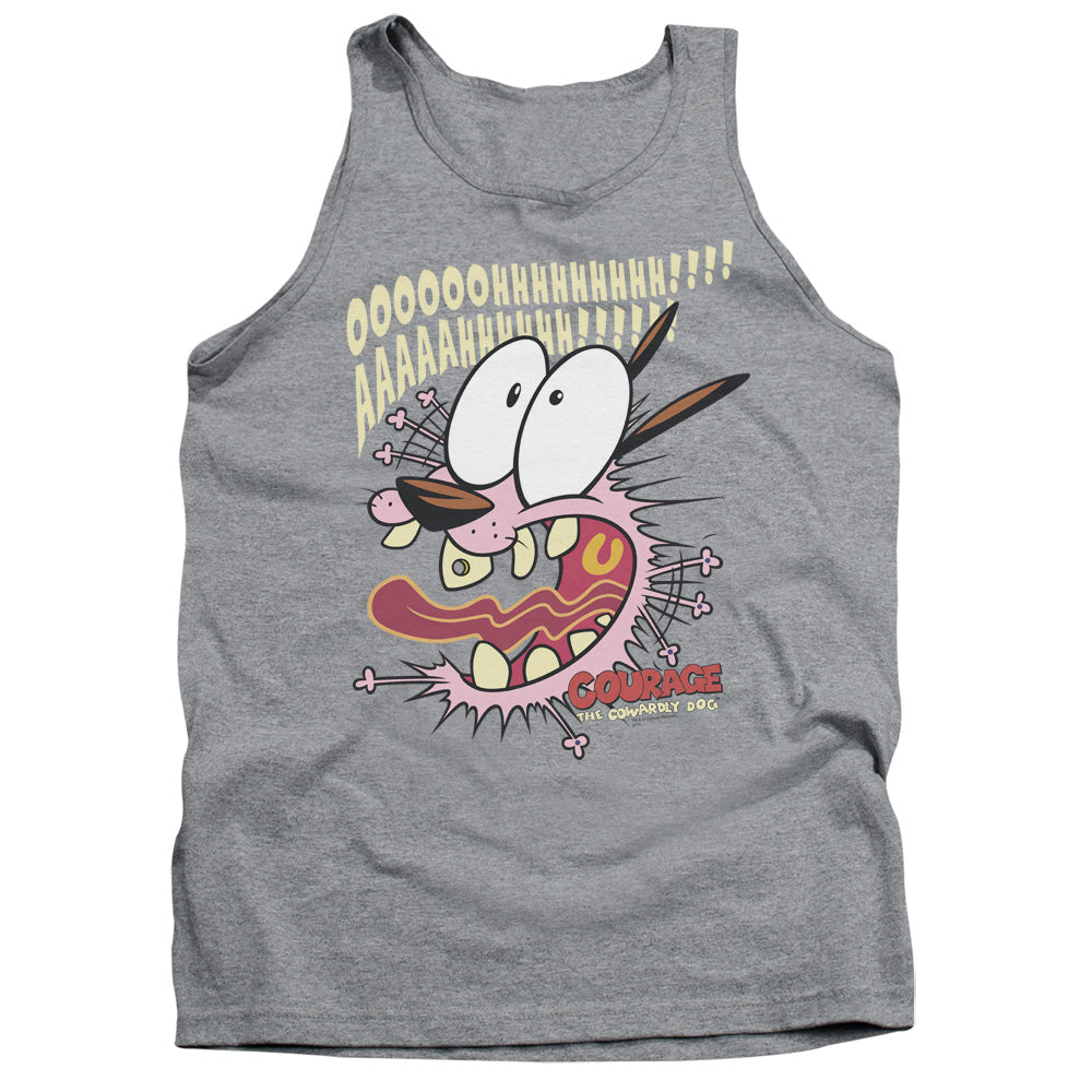 Courage The Cowardly Dog Scaredy Dog Mens Tank Top Shirt Athletic Heather Officially Licensed