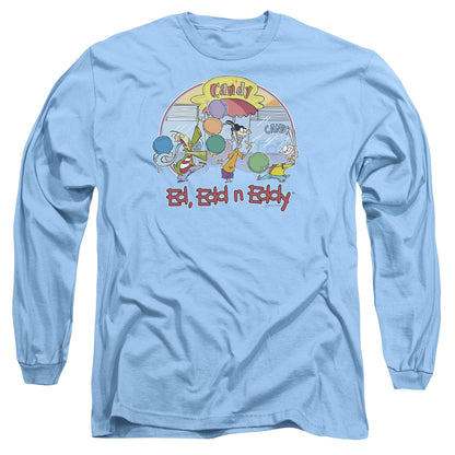 Ed Edd Eddy Jawbreakers Mens Long Sleeve Shirt Carolina Blue Officially Licensed