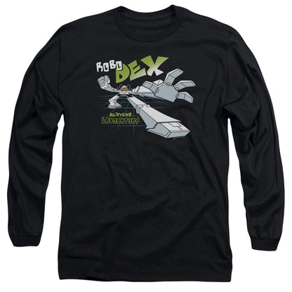 Dexters Laboratory Robo Dex Mens Long Sleeve Shirt Black Officially Licensed Officially Licensed