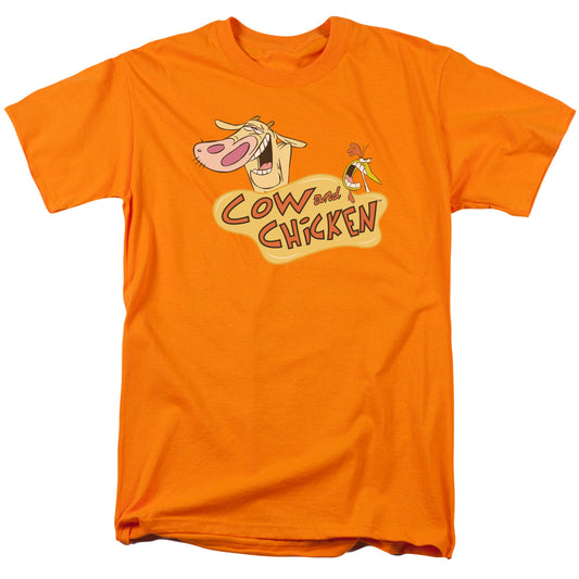 Cow & Chicken Logo Mens T Shirt Orange