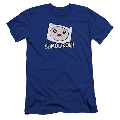 Adventure Time Shmowzow Hbo Premium Bella Canvas Slim Fit Mens T Shirt Royal Blue