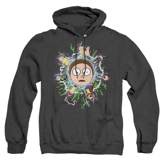 Rick And Morty Multiple Morty Heather Mens Hoodie Black Officially Licensed
