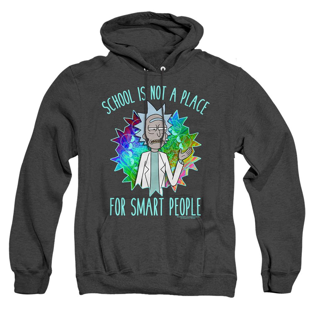Rick And Morty School Heather Mens Hoodie Black Officially Licensed