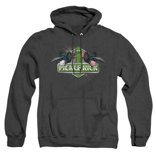 Rick And Morty Pickle Rick Heather Mens Hoodie Black Officially Licensed