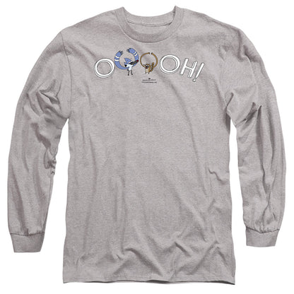 The Regular Show Ooooh Mens Long Sleeve Shirt Athletic Heather Officially Licensed