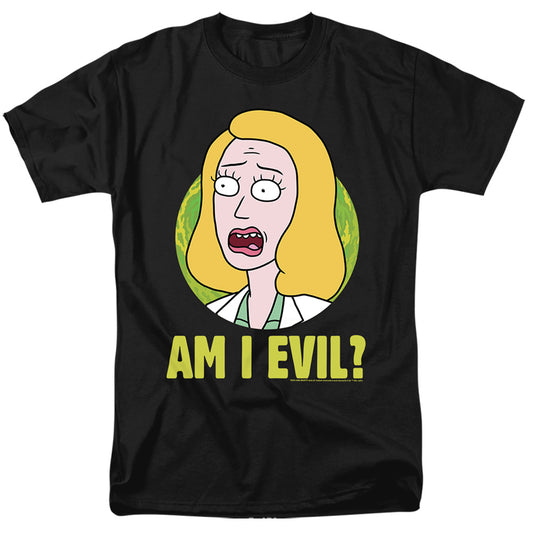 Rick And Morty Beth Am I Evil? Mens T Shirt Black Officially Licensed