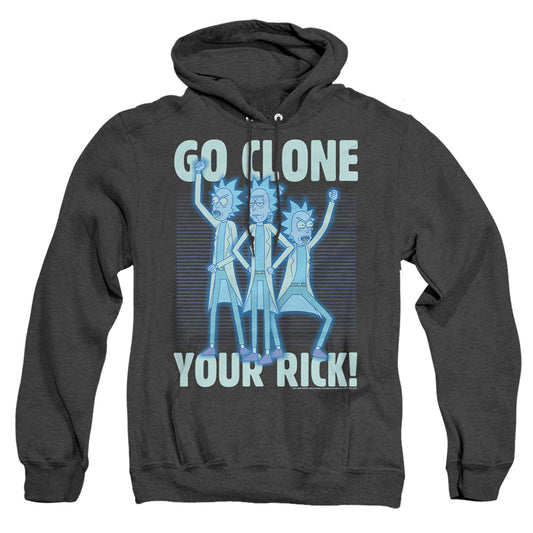 Rick And Morty Go Clone Your Rick Heather Mens Hoodie Black Officially Licensed