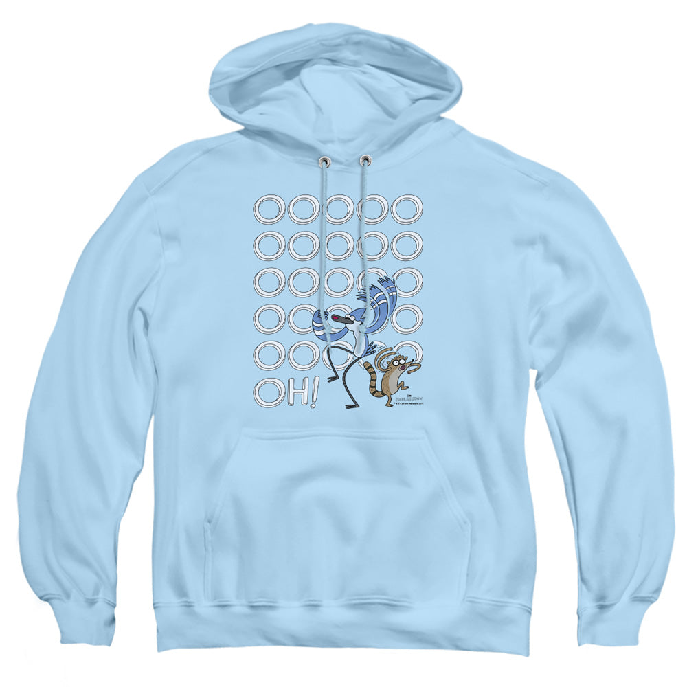 The Regular Show Oooooh Mens Hoodie Light Blue Officially Licensed