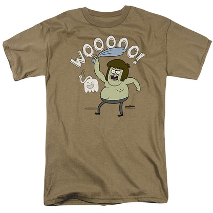 Regular Show Wooooo Mens T Shirt Safari Green Officially Licensed