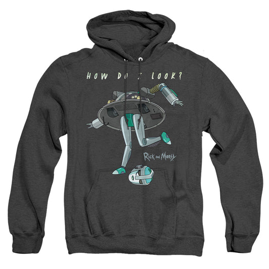 Rick And Morty How Do I Look? Heather Mens Hoodie Black Officially Licensed