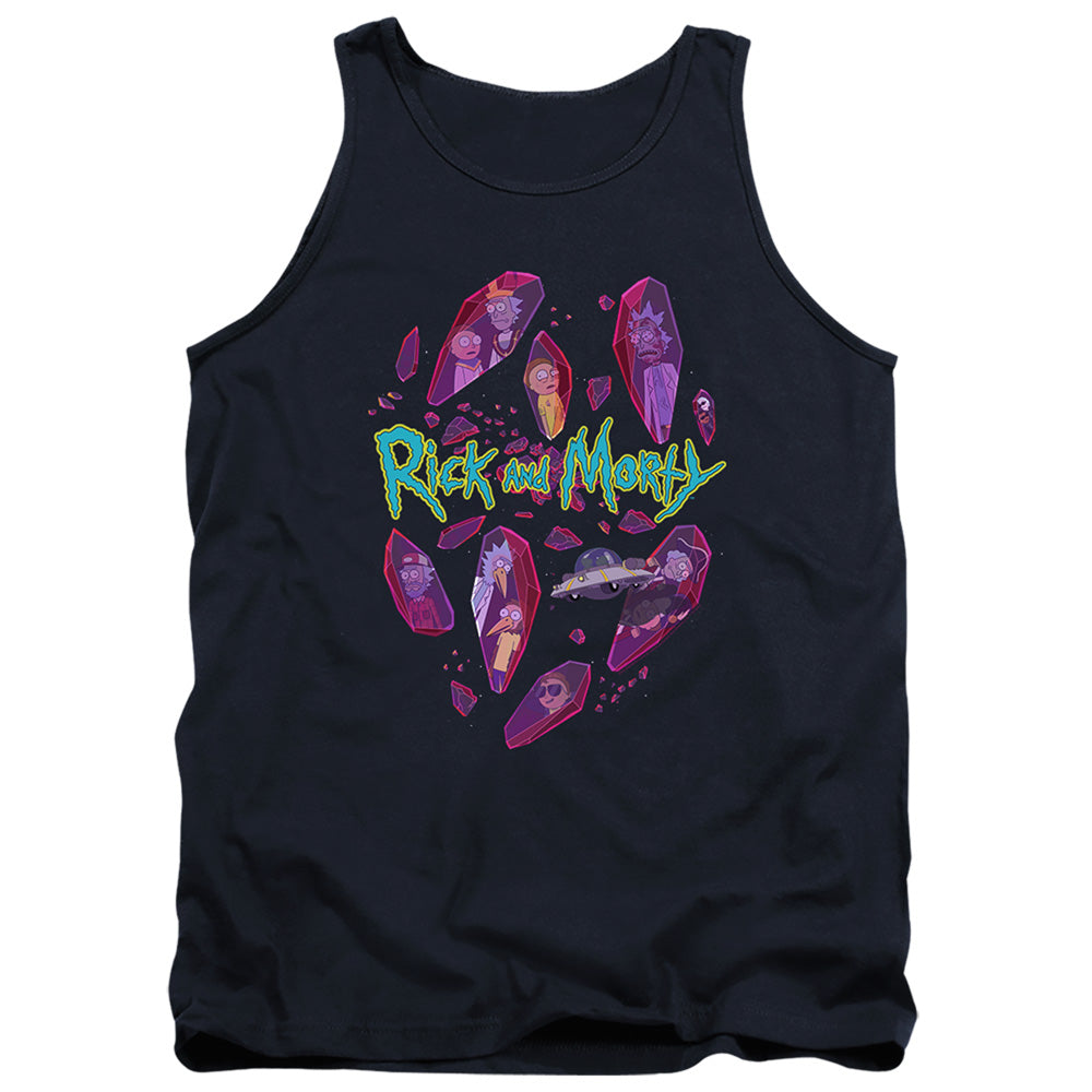 Rick And Morty Death Crystal Futures Mens Tank Top Shirt Navy