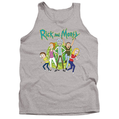 Rick And Morty Family Fights Together Mens Tank Top Shirt Athletic Heather