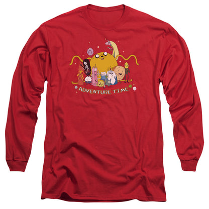 Adventure Time Outstretched Mens Long Sleeve Shirt Red Officially Licensed