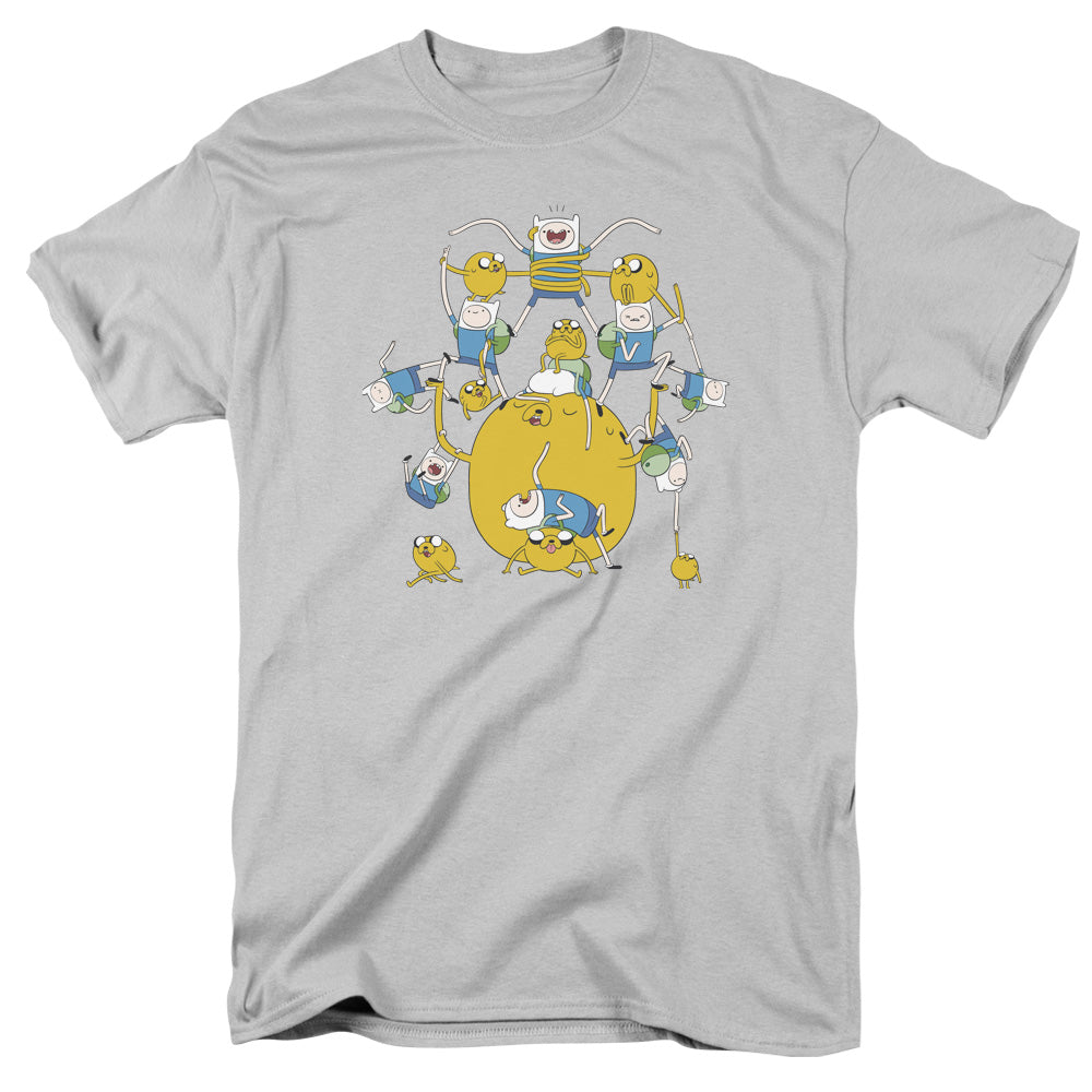 Adventure Time Finn&Jake Group Mens T Shirt Silver