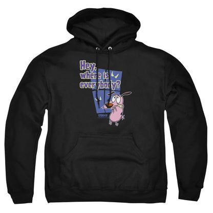 Courage Where Is Everybody Mens Hoodie Black Officially Licensed