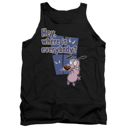 Courage Where Is Everybody Mens Tank Top Shirt Black