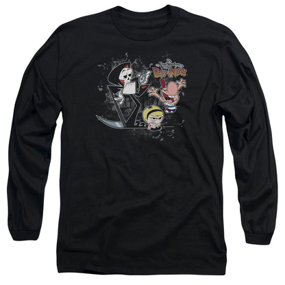 Billy & Mandy Splatter Cast Mens Long Sleeve Shirt Black Officially Licensed