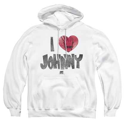 Johnny Bravo I Heart Johnny Mens Hoodie White Officially Licensed