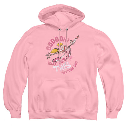 Dexters Laboratory Button Mens Hoodie Pink