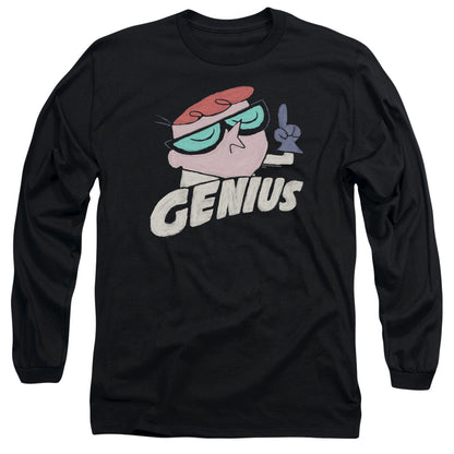 Dexters Laboratory Genius Mens Long Sleeve Shirt Black Officially Licensed Officially Licensed