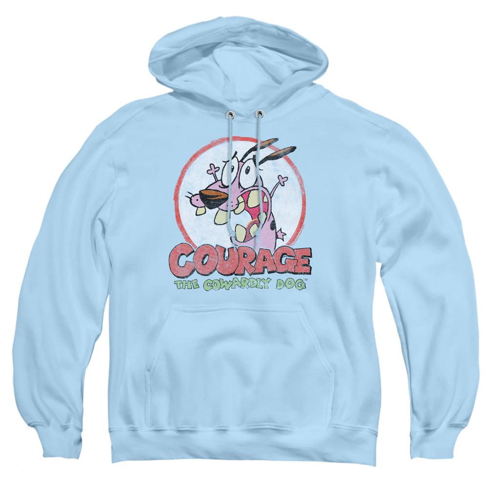 Courage The Cowardly Dog Vintage Courage Mens Hoodie Light Blue Officially Licensed