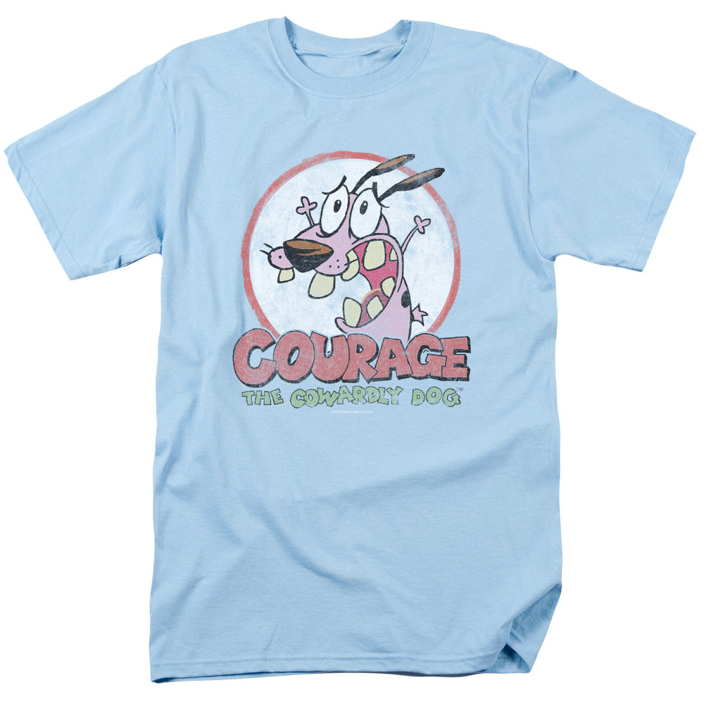 Courage The Cowardly Dog Vintage Courage Mens T Shirt Light Blue