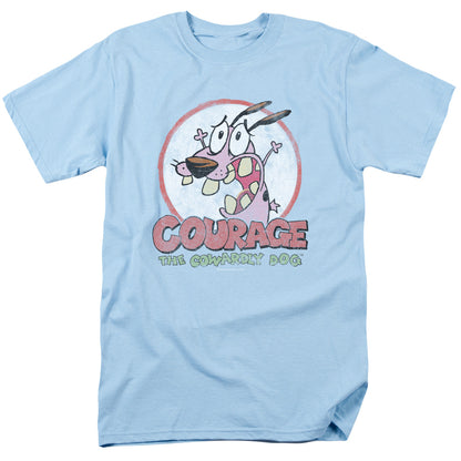 Courage The Cowardly Dog Vintage Courage Mens T Shirt Light Blue