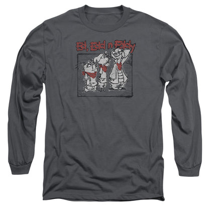 Ed Edd N Eddy Stand By Me Mens Long Sleeve Shirt Charcoal