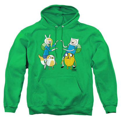 Adventure Time Meet Up Mens Hoodie Kelly Green Officially Licensed