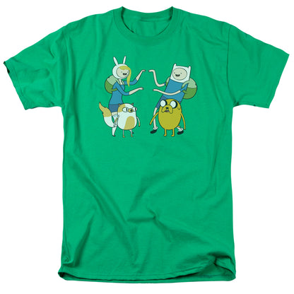 Adventure Time Meet Up Mens T Shirt Kelly Green