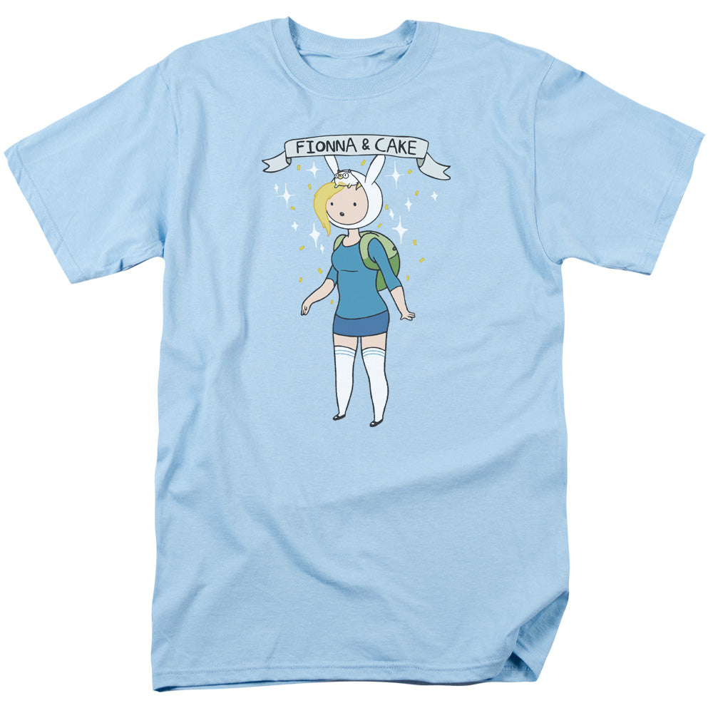 Adventure Time Fionna & Cake Mens T Shirt Light Blue