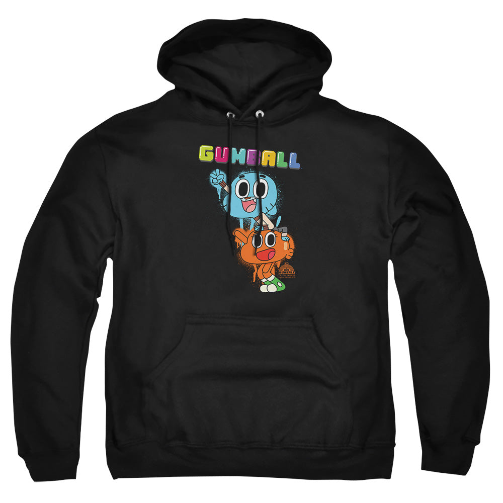 Amazing World Of Gumball Gumball Spray Mens Hoodie Black Officially Licensed