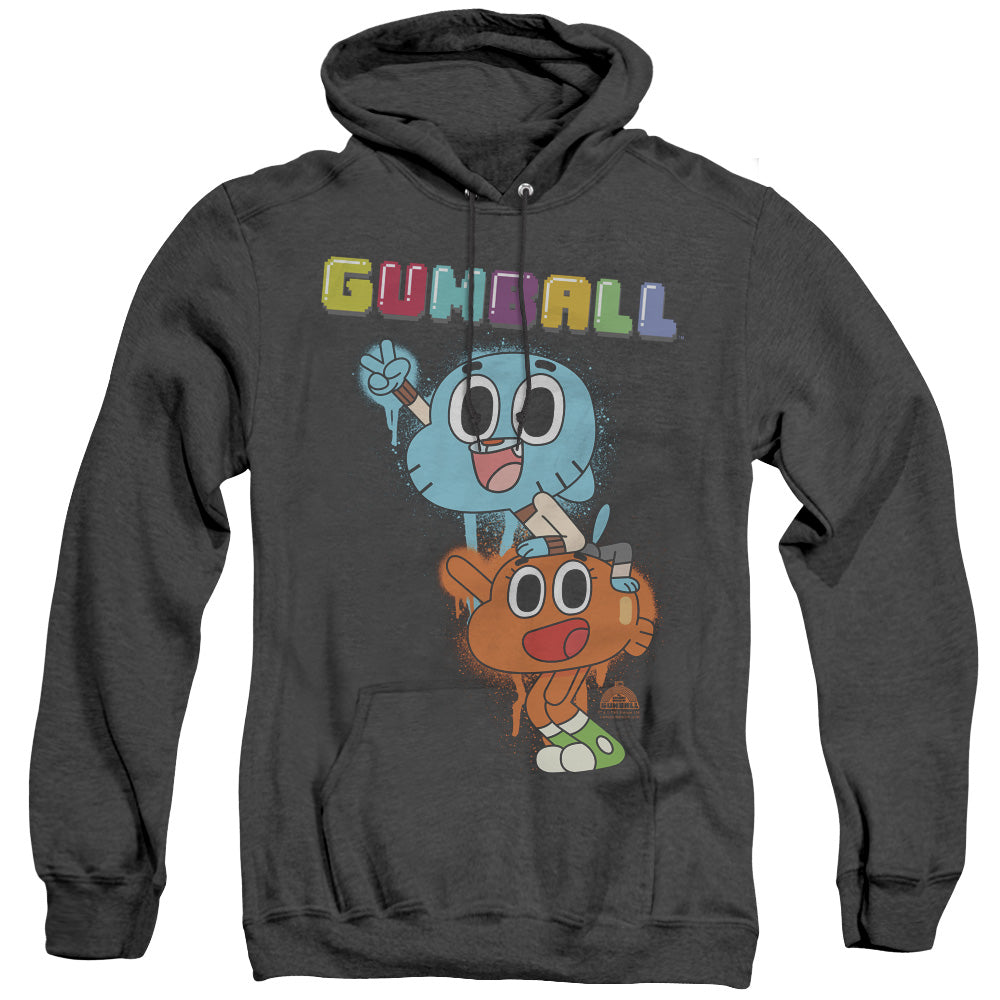 Amazing World Of Gumball Gumball Spray Heather Mens Hoodie Black Officially Licensed