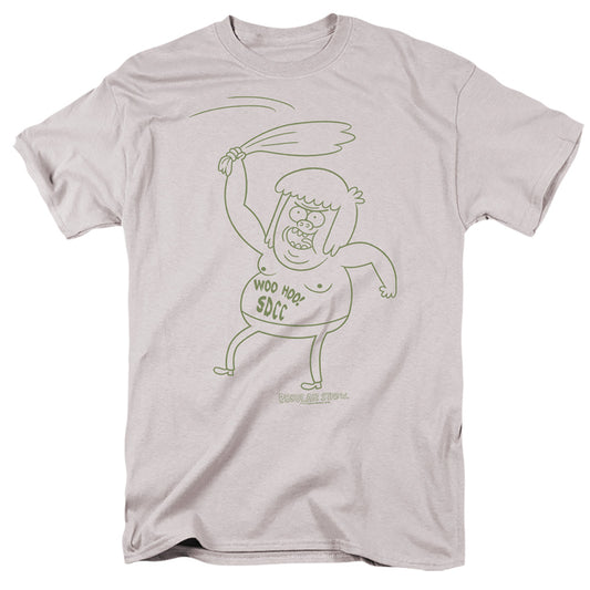 Regular Show Sdcc 2013 Muscle Man Mens T Shirt Silver Officially Licensed