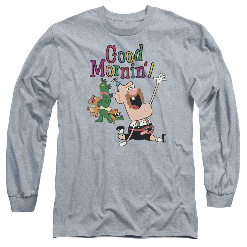 Uncle Grandpa Good Mornin Mens Long Sleeve Shirt Athletic Heather Officially Licensed