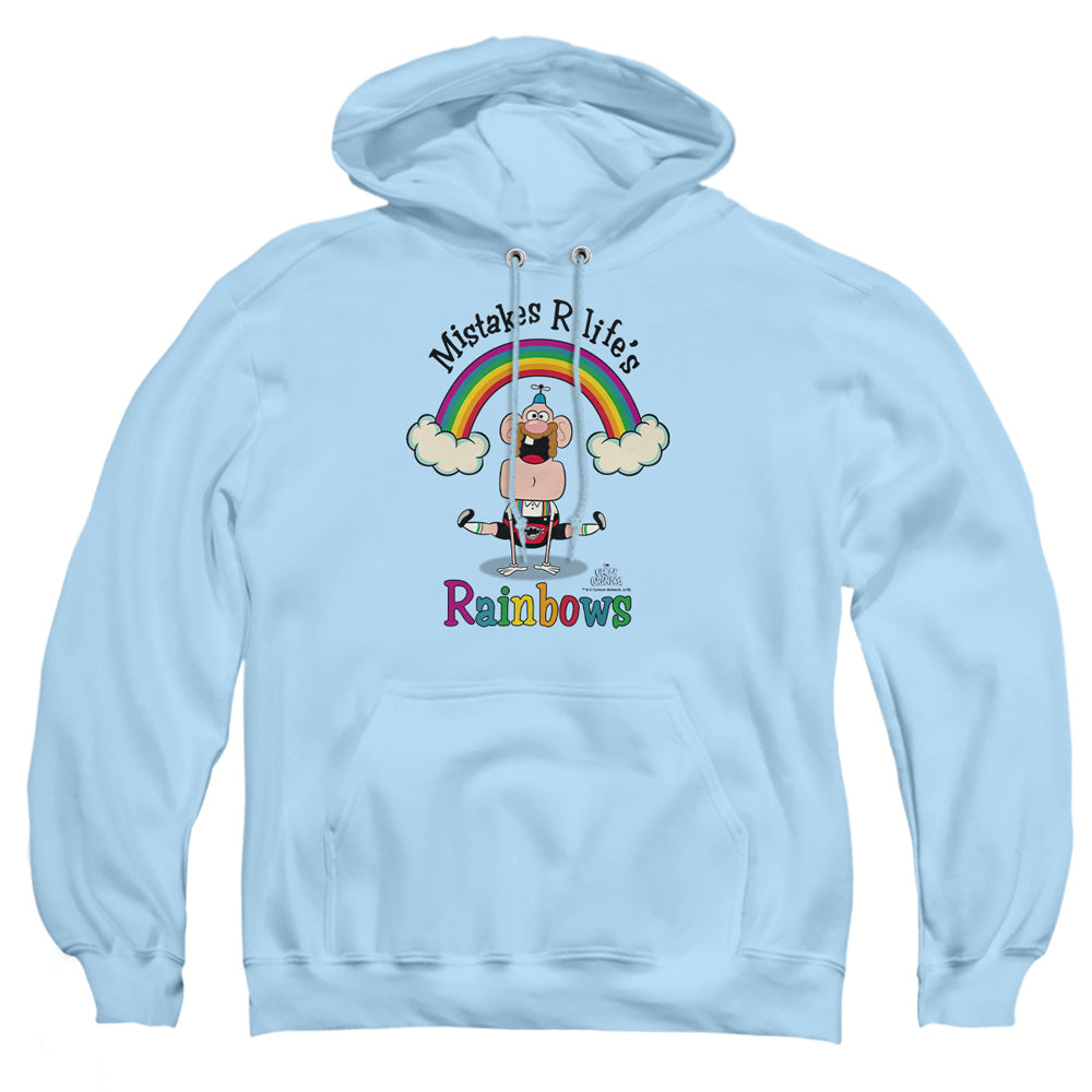 Uncle Grandpa Lifes Rainbows Mens Hoodie Light Blue Officially Licensed